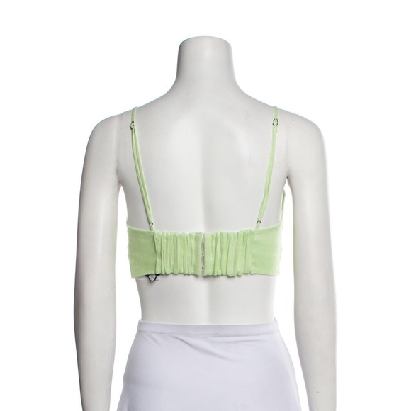NWT MIGUELINA LINEN SQUARE NECK LIGHT GREEN CROPPED TOP - Picture 3 of 3